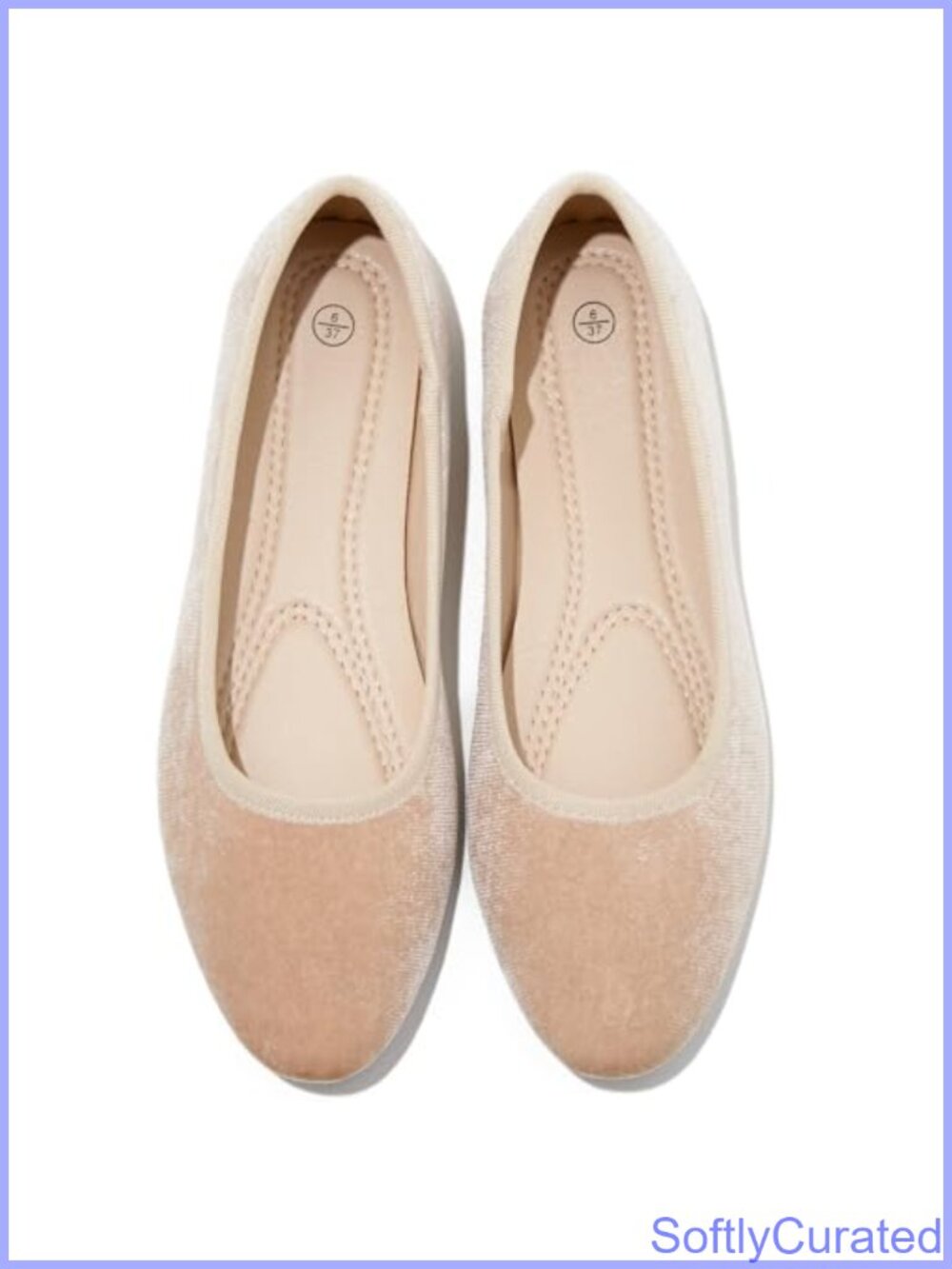 Velvet Ballet Flats Slip On Round Toe Dress Shoes Memory Foam